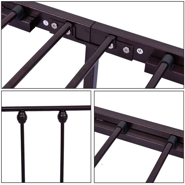 Alazyhome Simple Vintage Metal Platform Bed Frame, Easy-Assembly