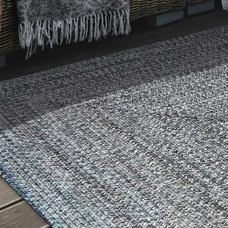 Superior Modern Rustic Bohemian Reversible Multi-Tone Braided Indoor Outdoor Area Rug