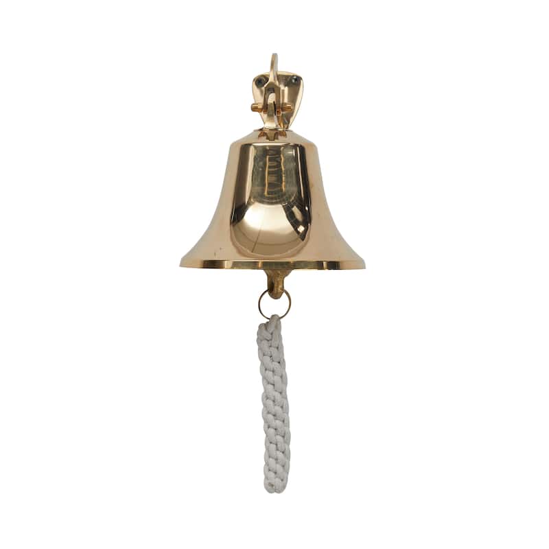 Silver, Gold or Brass Bell Decorative Bell with Rope Detailing - 6 x 8 x 7