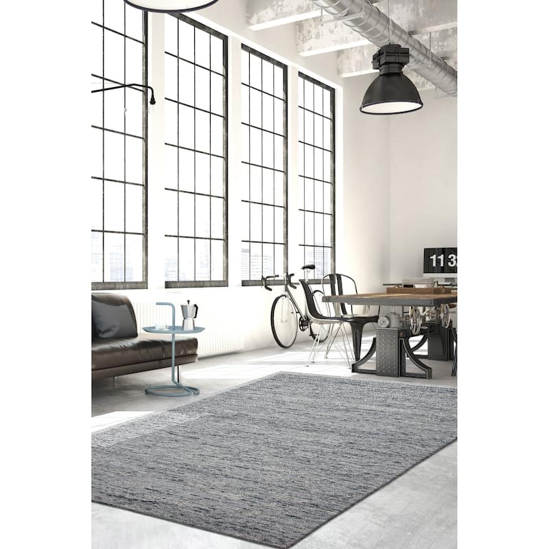 ECARPETGALLERY Hand Tufted Timeless Turquoise Wool Rug - 5'0 x 7'9