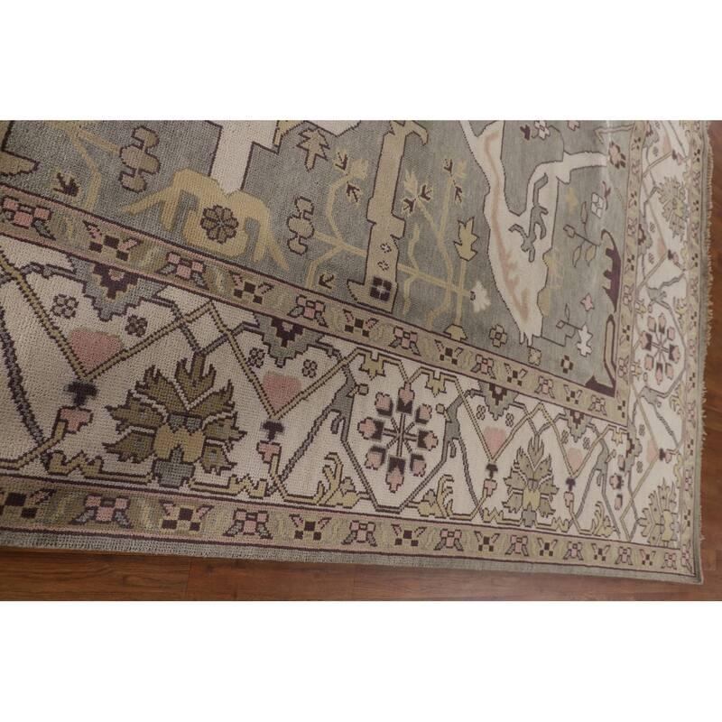 All-Over Oushak Oriental Large Area Rug Handmade Wool Carpet - 10'0" x 13'9"