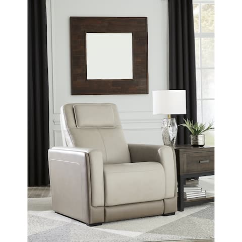 Signature Design by Ashley Battleville Ivory Power Recliner with Adjustable Headrest