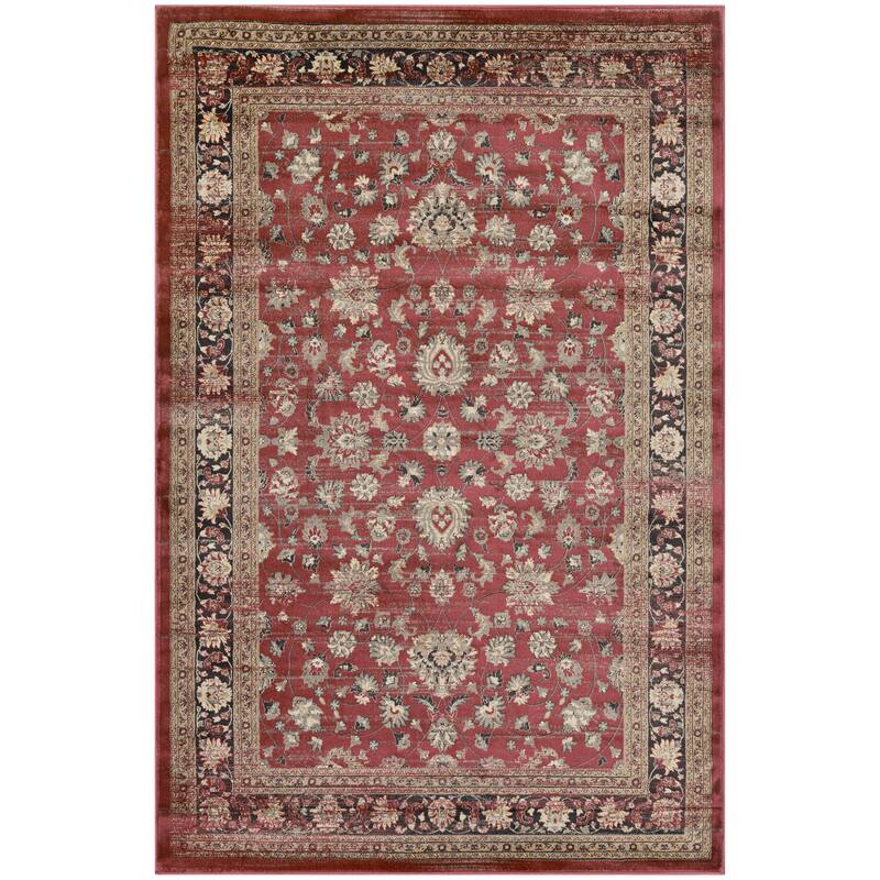 Couristan Zahara Farahan Amulet Area Rug - 5'3" x 7'6" - Red/Black
