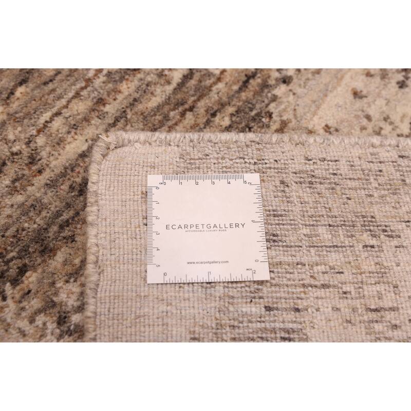 ECARPETGALLERY Hand Loomed Elysian Ivory, Taupe Wool Rug - 8'0 x 9'11