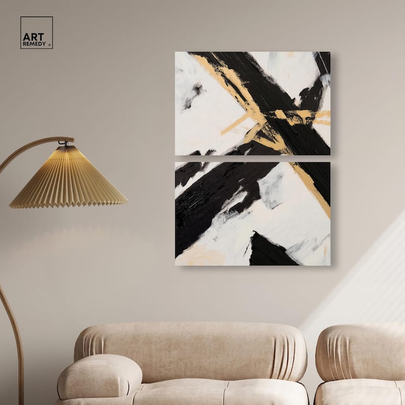 Weight of Black III Canvas Set of 2 by Art Remedy, Gallery Wrapped