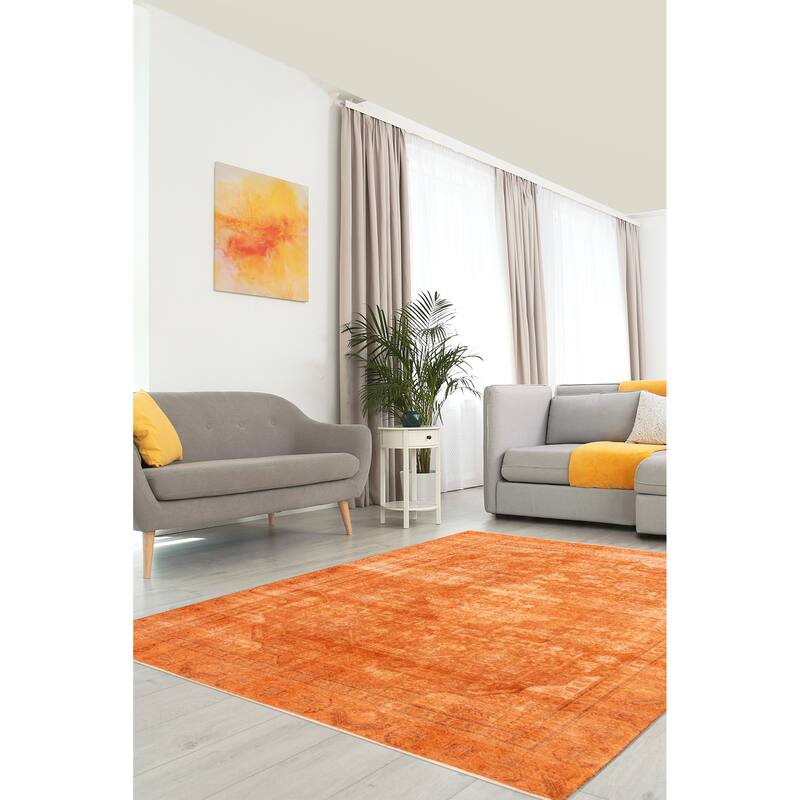 ECARPETGALLERY Hand-knotted Color Transition Burnt Orange Wool Rug - 9'0 x 12'4