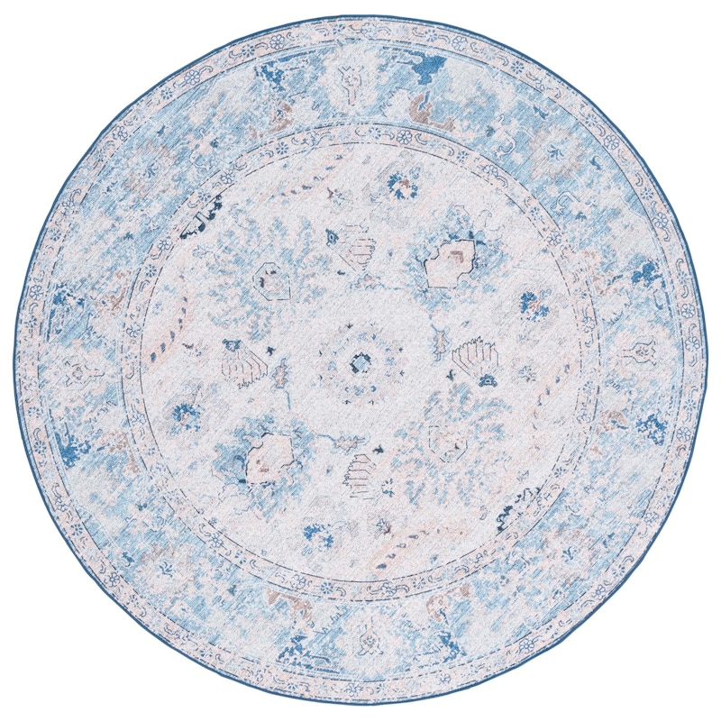 SAFAVIEH Arizona Ismena Vintage Rug - 6' Round - Blue/Beige
