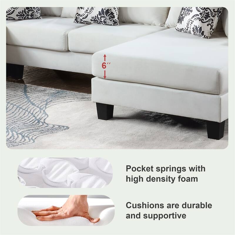 Merax Modern U Shape Sectional Sofa with Lots of Pillows Included