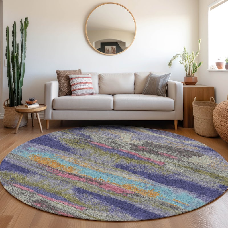 Premium Washable Super Soft Modern Casual Mayfield Rug - Lavender - 8' x 8'