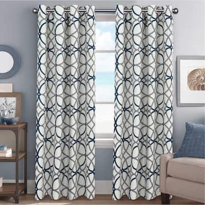 PrimeBeau Geometric Pattern Blackout Curtain Pair 2-Pack