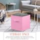 6 Pack Foldable Collapsible Storage Box Bins Shelf Basket Cube Organizer with Dual Handles -13 x 13 x 13