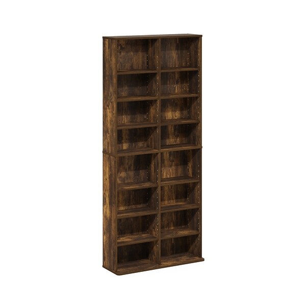 Furinno JAYA 16-Shelf Multimedia Media Storage Tower Rack with