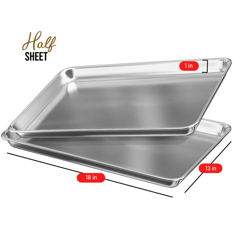JoyTable Aluminum Baking Sheet/Cookie Sheet Set - 12 Piece - Half Sheet Pan