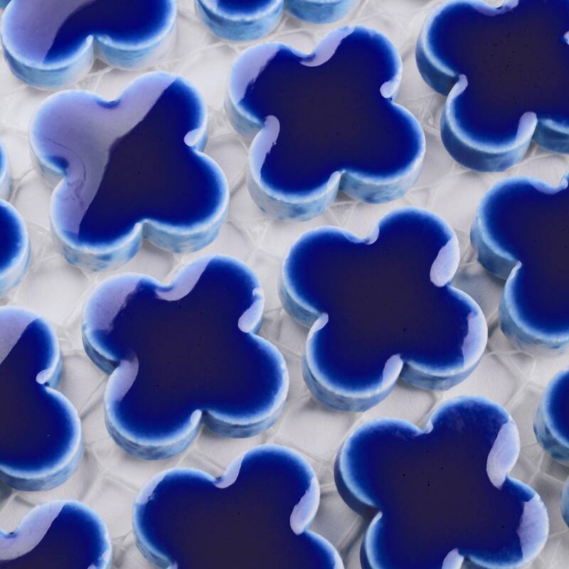 Merola Tile Fioretti Glossy Cobalt Blue 12" x 12" Porcelain Floor and Wall Tile