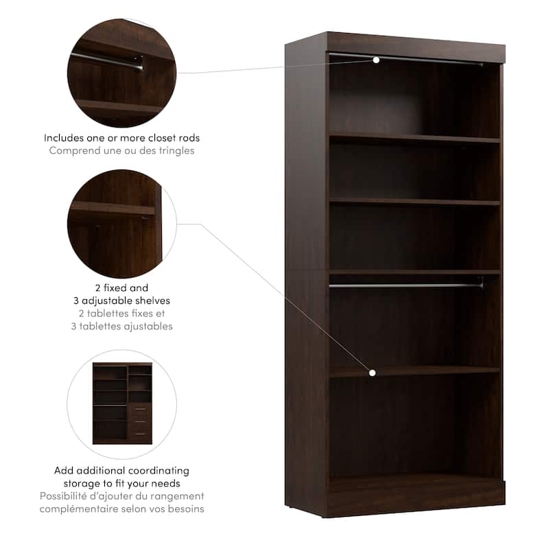 Pur 36W Closet Organizer, Home Organization Wardrobe by Bestar