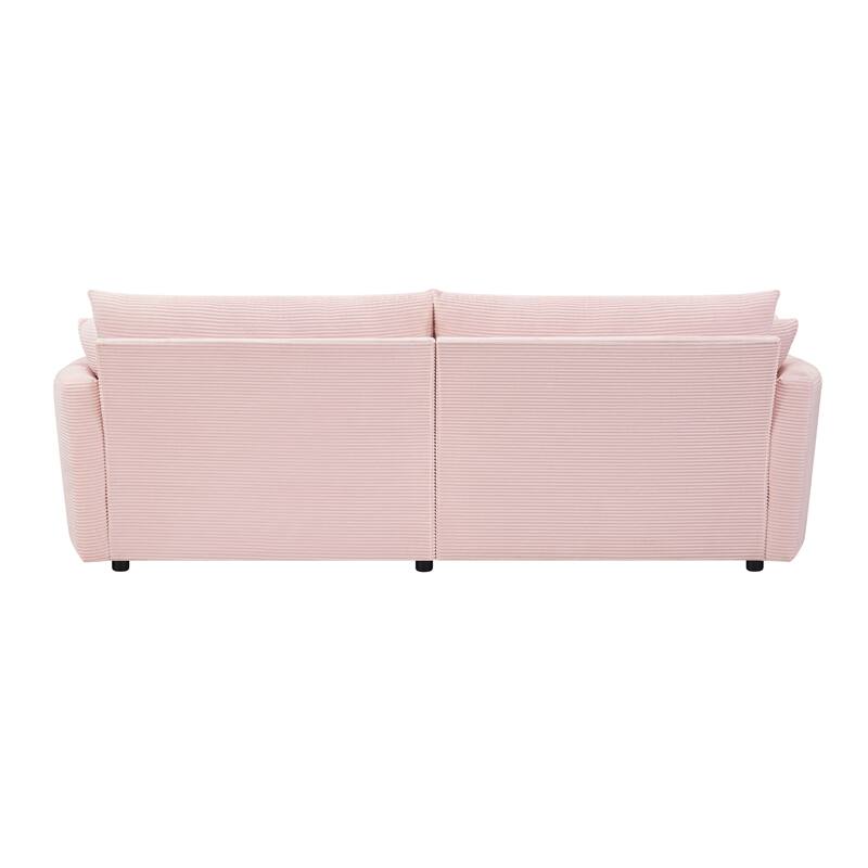 102.3" Oversized Double Chaise Lounge Sofa, Corduroy Upholstered Sleeper Sofa Bed 2 Seat Sofa Loveseat with USB Ports