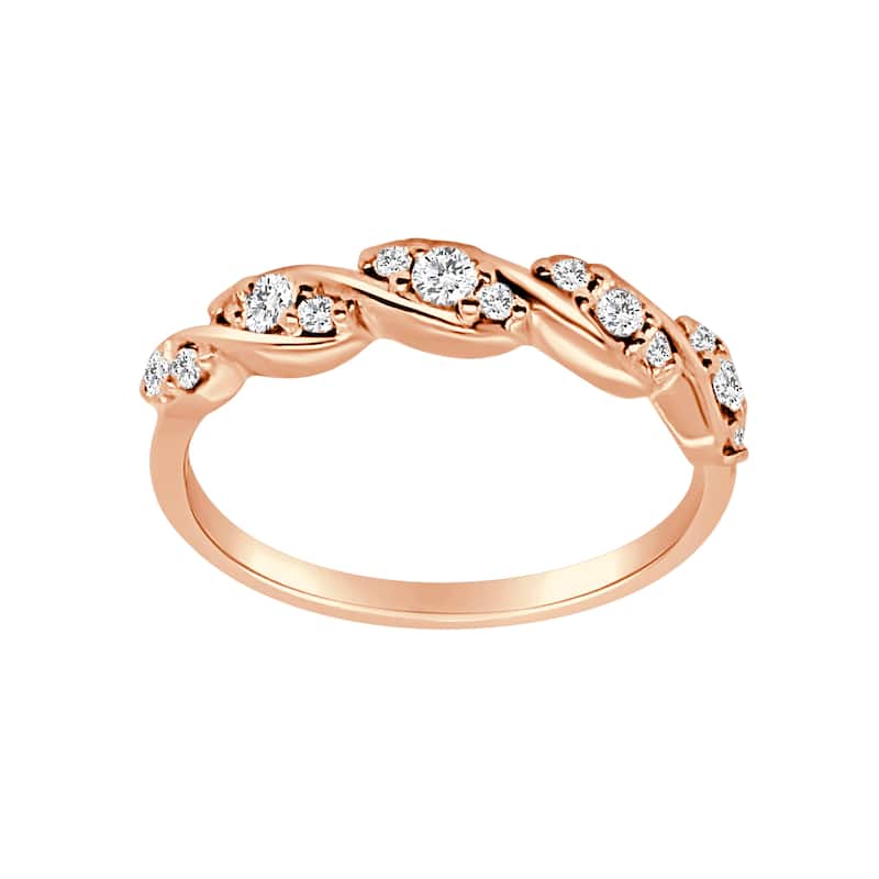 Auriya 14k Gold Lab Grown Round Diamond Twisted Vine Band 0.25 ct. tw. (F-G, VS) - 7 - Rose