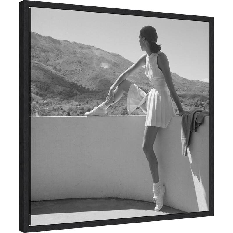 Woman in Tennis Outfit, 1947 by Toni Frissell Framed Canvas Wall Art Print
