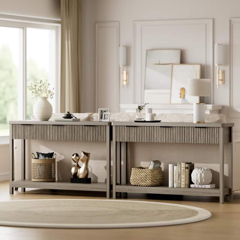 51"Wood Console Sofa Table with 3 Drawers for Living Room