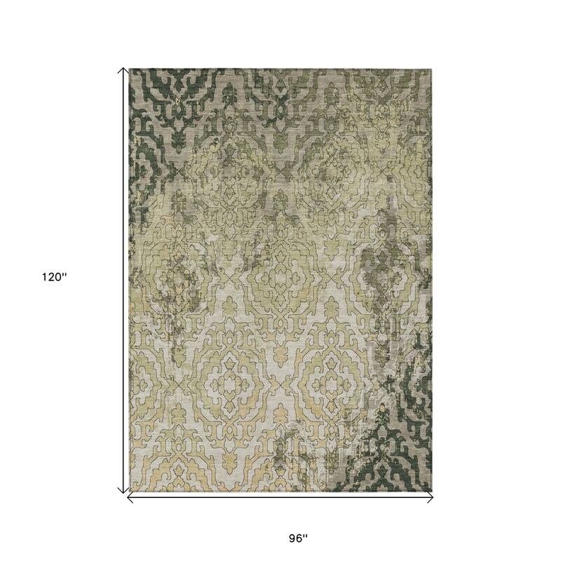 HomeRoots Medallion Transitional Rectangle Outdoor Rug