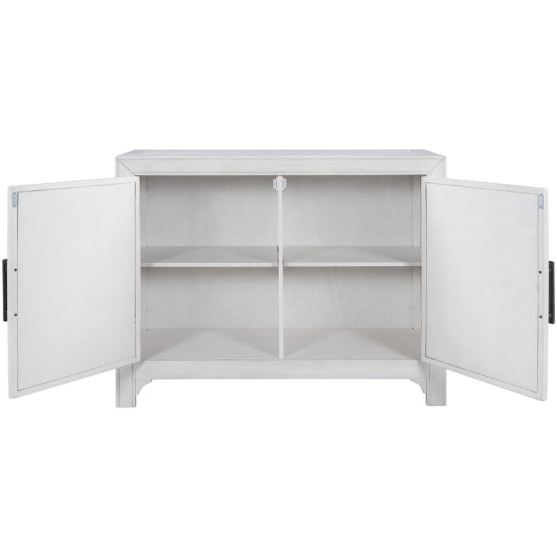 Living Room Wooden Console Table with 2 Shelves