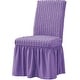preview thumbnail 7 of 39, Subrtex Set-of-4 Stretch Dining Chair Cover Ruffle Skirt Slipcovers