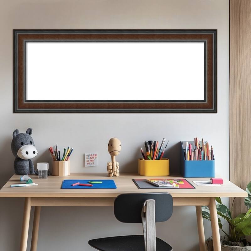 Amanti Art Cyprus Walnut Framed Dry Erase Magnetic Board