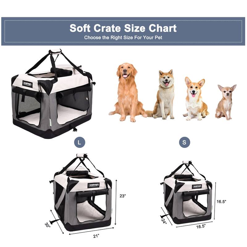 JESPET Indoor & Outdoor 3-Door Collapsible Soft-Sided Dog Crate ... - Dog Crate Sale Free Shipping Online