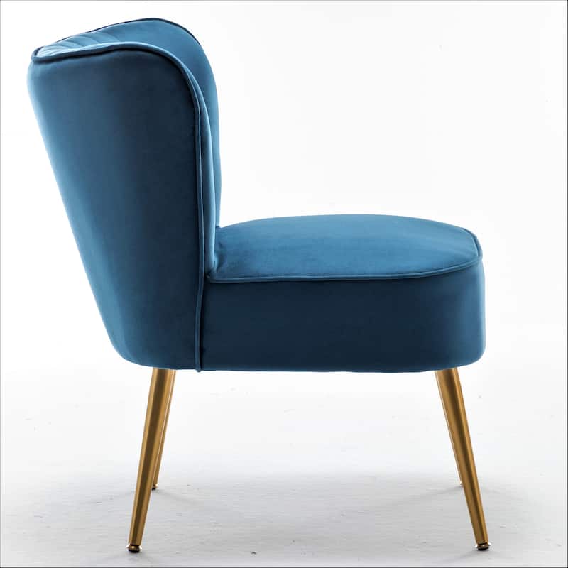 Sauter 23.2" Wide Mid-Century Modern Microfiber Accent Chair with Metal Leg