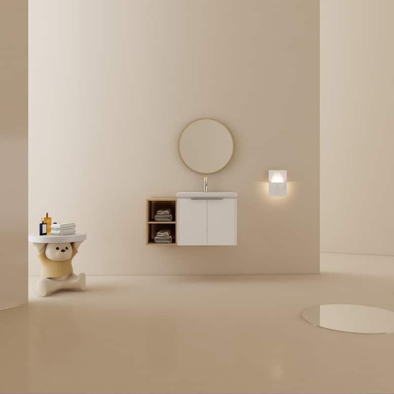 36 Inch Soft Close Doors Bathroom Vanity With Sink, and A Small Storage Shelves