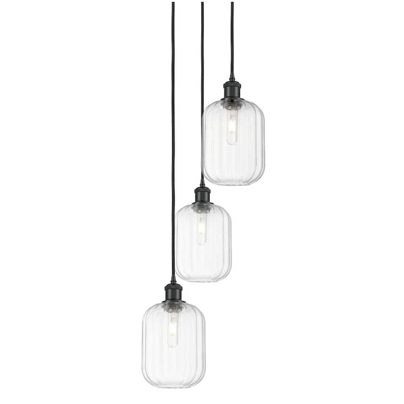 Innovations Lighting 113B-3P-36-14 Preston Pendant Preston 3 Light 14" - Matte Black / Clear