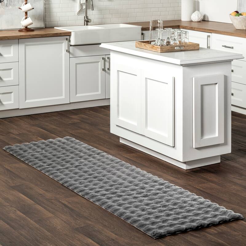 Nuloom Jeni Solid Plush Machine Washable Area Rug - 2' 6" x 10' - Dark Grey - Runner