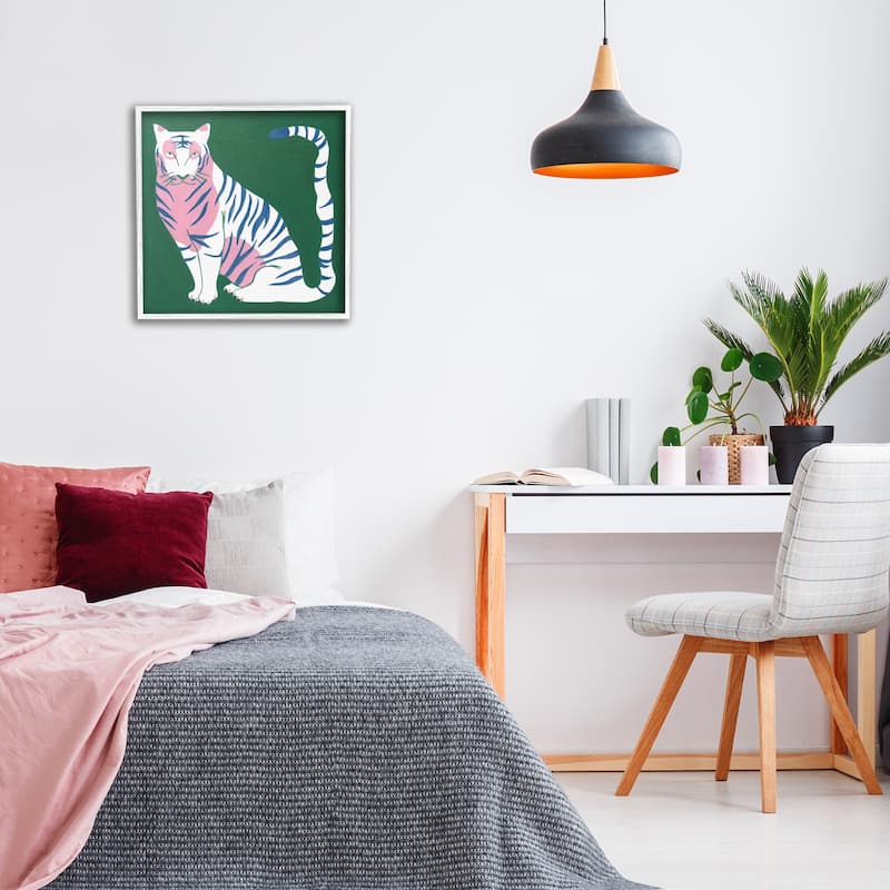 Stupell Fierce Modern Tiger Framed Giclee Art Design By Melissa Wang