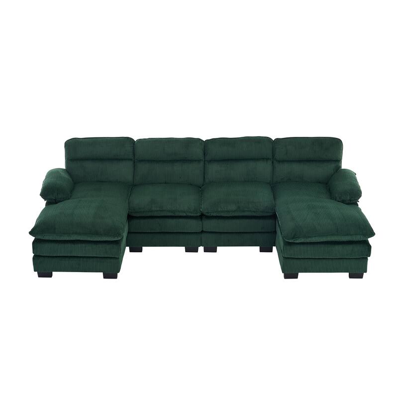 111.8" U-shaped profile sofa, including two single seats and two chaise