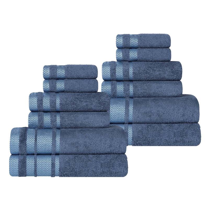 Superior Hays Cotton Medium Weight 12 Piece Bathroom Towel Set
