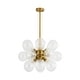 preview thumbnail 50 of 56, 18-Light Cluster Blue Glass Bubble Chandelier - 25in Wide Gold