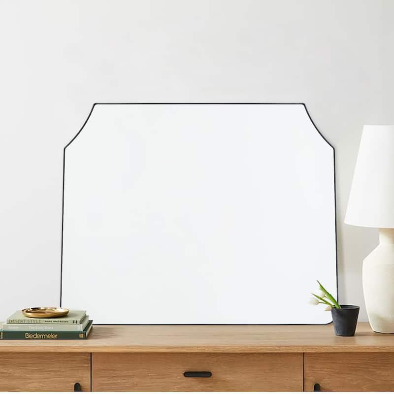TEHOME Nana Arched Metal Framed Fireplace Mirror for Bathroom or Living Room - 32" x 40"