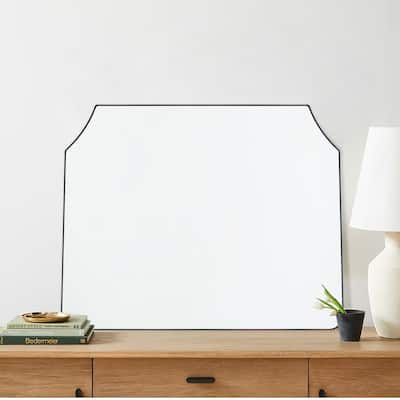 TEHOME Nana Arched Metal Framed Fireplace Mirror for Bathroom or Living Room - 32" x 40"