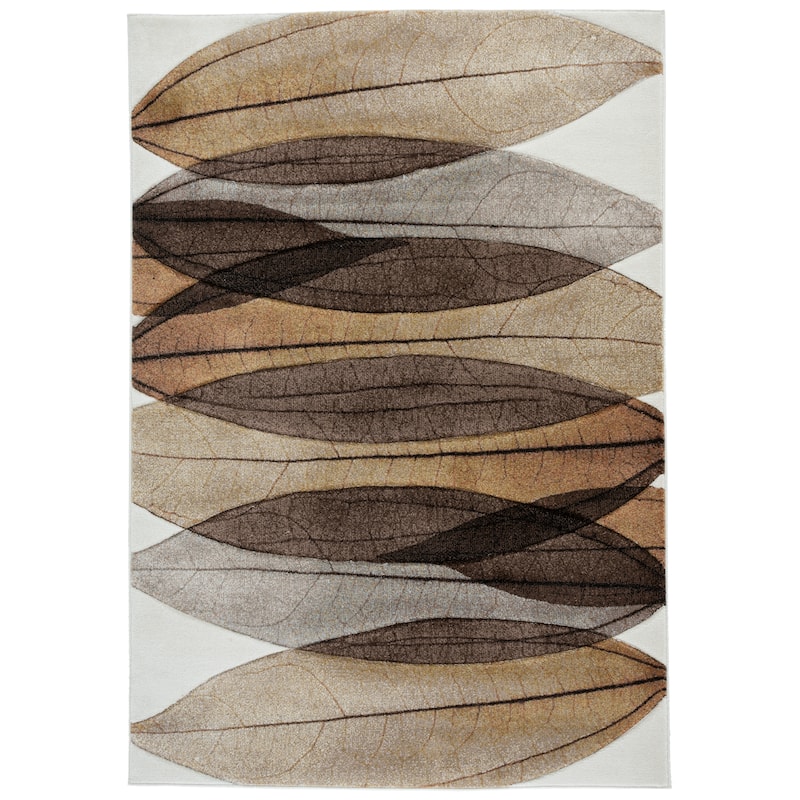 SAFAVIEH Hollywood Mergita Mid-Century Modern Abstract Rug - 6'7" Square - Brown/Grey - Square