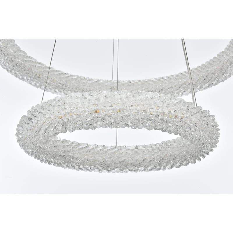 Elegant Lighting 3800G24 Bowen 24" Wide LED Crystal Ring Chandelier -