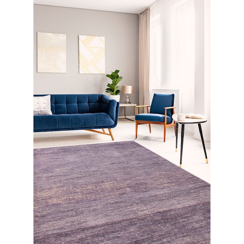 ECARPETGALLERY Hand-knotted Loreto Purple Silk Rug - 5'9 x 8'9