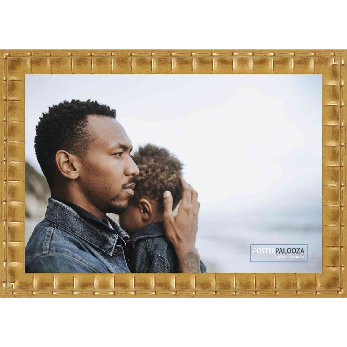 16x19 Frame Gold Real Wood Picture Frame Width 1 Inches | Interior - Gold Bamboo