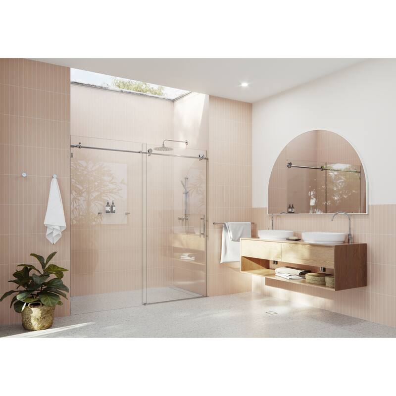 Glass Warehouse 68 in. - 72 in. x 78 in. Frameless Sliding Shower Door
