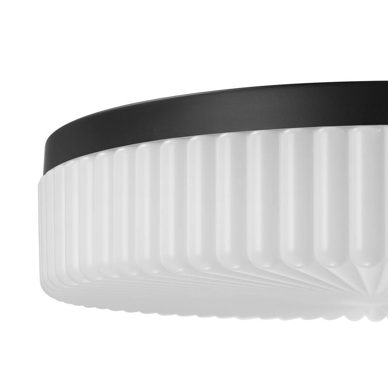 Globe Electric 91009614 15" Wide LED Flush Mount Drum Ceiling Fixture