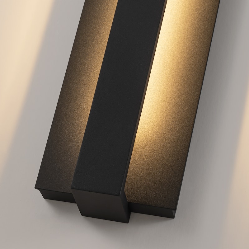 Modern Black Outdoor Wall Lights Aluminum Linear Dimmable LED Wall Sconce Lights for Outside