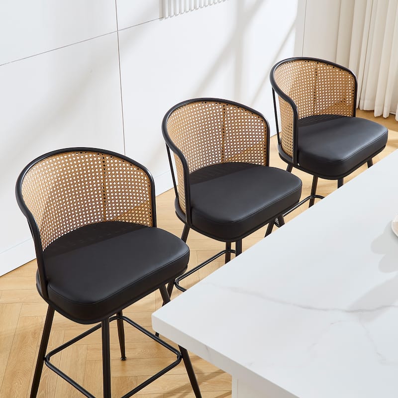 26"/29" Rattan Upholstered Bar Stool /Counter Stools Set of 2/3/4