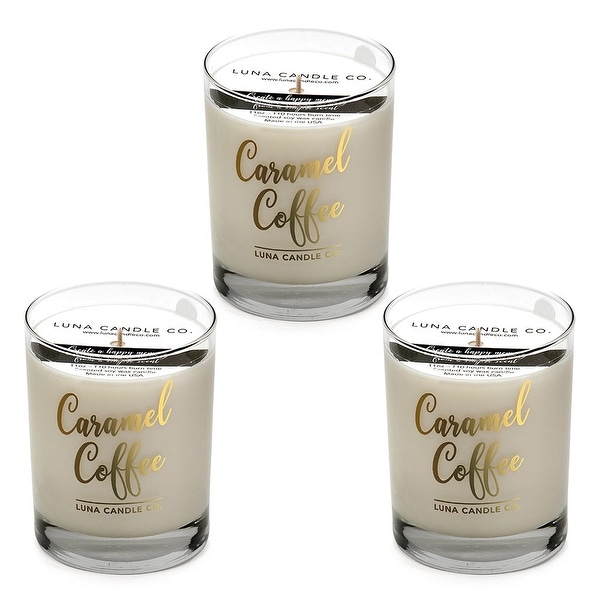 Caramel Coffee Candle, Hints of Maple and Caramelized Sugar (3 Pack)