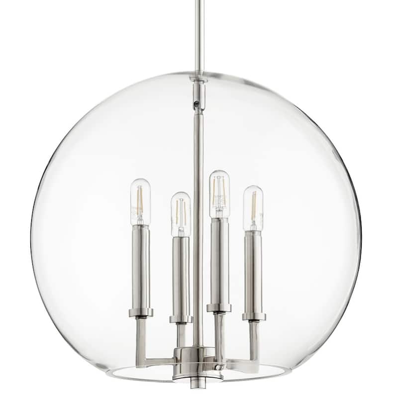 Quorum International Globe Pendant 4 Light 16" Wide Pendant - Polished Nickel