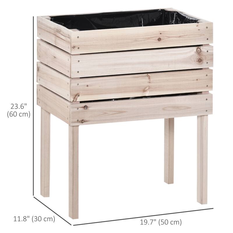 4-Piece Indoor/Outdoor Elevated Garden Planter Box with Drainage Bag