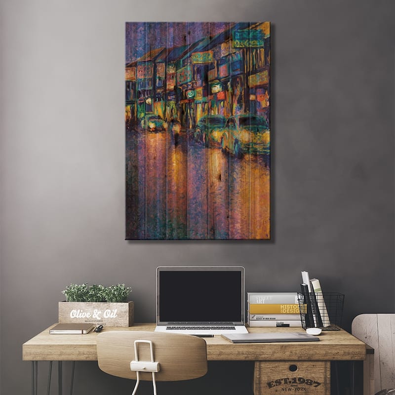 My Thai Headlights Print On Wood by Iris Scott - Multi-Color